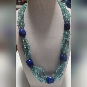 Jay King 925 Sterling Silver Blue Lapis And Blue Apatite 4 Strand Necklace